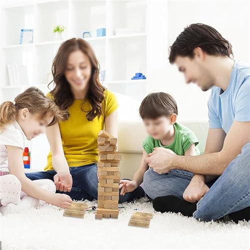 Piezas educativas para adultos de rompecabezas Jenga, adornos creativos de juguete de bloques de construcción, divertido juego de bloques de torre apilables, juego interactivo para romper el hielo, ju