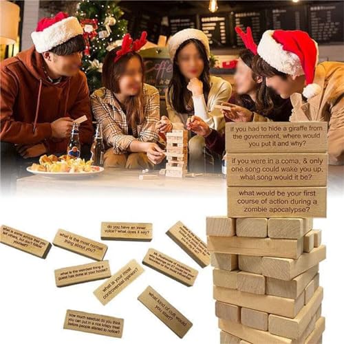 Piezas educativas para adultos de rompecabezas Jenga, adornos creativos de juguete de bloques de construcción, divertido juego de bloques de torre apilables, juego interactivo para romper el hielo, ju