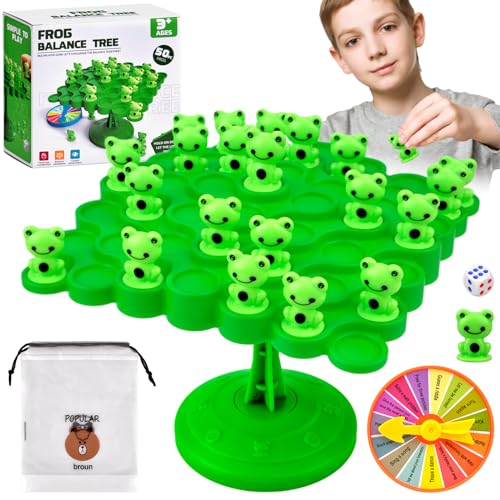 Pipihome Juguete de Equilibrio de Rana, Balanza de matemáticas Juguetes Montessori, Rana de Árbol Equilibrada, Dos Jugadores Rana Equilibrio Juego de Mesa para niños (Rana)