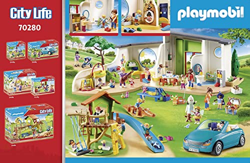 PLAYMOBIL 70280 City Life Guardería Arcoíris con Efectos de luz y Sonido, A Partir de 4 años, Multicolor