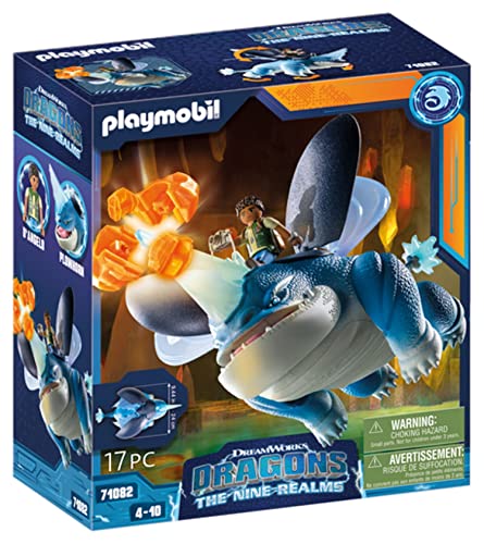 PLAYMOBIL DreamWorks Dragons 71082 Dragons, The Nine Realms Plowhorn y D'Angelo, Juguete para niños a Partir de 4 años