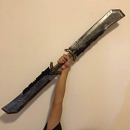 POMUTRE Thanos Sword Espada Cosplay Prop 42.5 Inch Espada de Doble Filo de Thanos Double Edged Sword PU Foam Kids Toys Boys Birthday Gifts