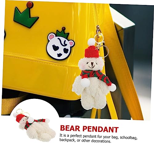 PRETYZOOM 1 Pc Llavero Rellenos De Regalo De Bolsas De Fiesta De Animales Mini Carteras para Mujer Dije De Llave con Animal De Peluche Mini Bolso De Mano Mochila Felpa Blanco Conector Perder