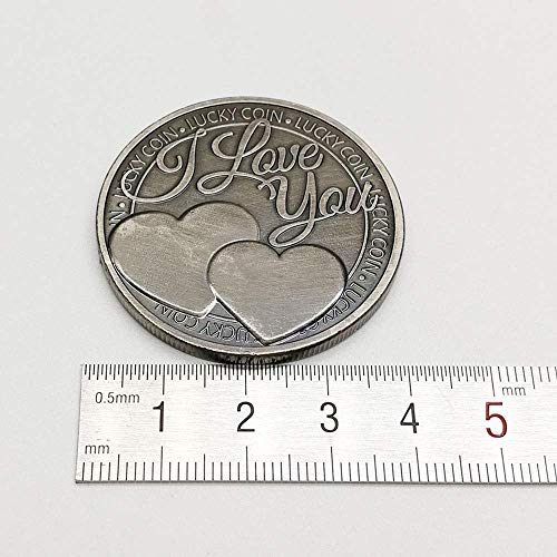 QUEAMBLER Moneda Conmemorativa de Amor Palabras de Amor 'I Love You More Than I Can Say' Pareja romántica Colección Arte Regalos Recuerdo