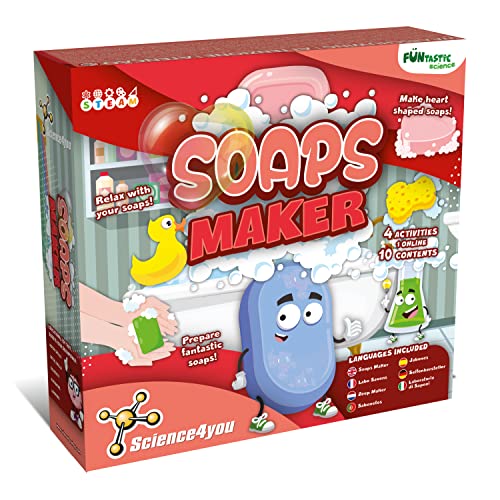 Science4you Kit Fábrica Jabones Caseros Perfumados para Niños 7 8 9 10 11 12+ Años - Incluye Moldes, Base de Jabón - Juego de Experimentos y Manualidades