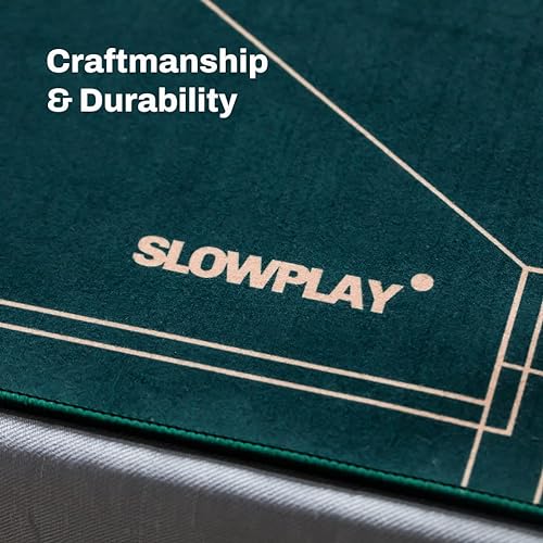 SLOWPLAY Nash Alfombra Tapete de Poker para Texas Holdem, 120x70cm | Alfombrilla de Poker, Antideslizante Superficie Liso, Profesional para Juegos de Poker| Tubo de Transporte incluida (Verde)