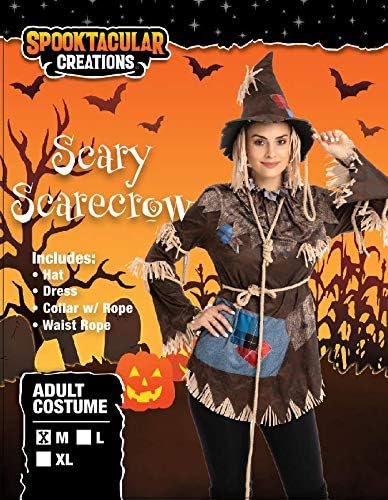 Spooktacular Creations Mujeres adultas Disfraz de espantapájaros de miedo (medio)