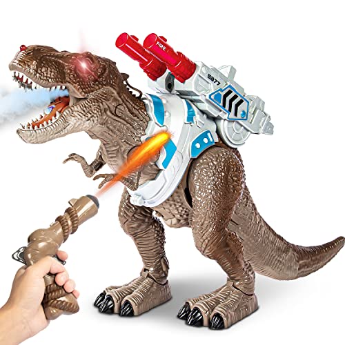 SWTOIPIG Dinosaurio de Control Remoto Electric Mando a Distancia T-Rex Dinosaurio con luz y Rugido Realista Juguetes Niños 3 4 5 años