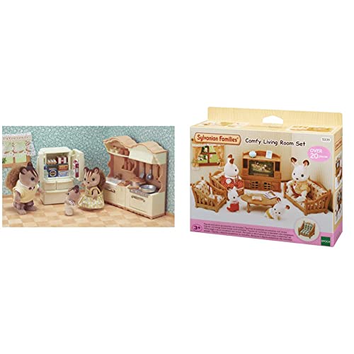 Sylvanian Families - 5339 - Set de salón de hogar + 5341 - Set de Cocina