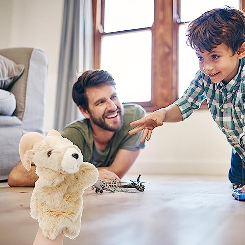 TEHAUX Marioneta De Cabra Marioneta De Peluche Marioneta De Animales Realistas Cuentos De Animales para Niños Juguetes De Peluche Juguete De Niña Relleno Padre-Hijo Algodón Pequeña Cabra