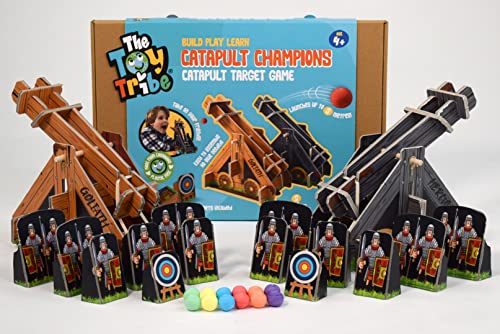 The Toy Tribe Build and Play Catapult Champions - Cartón, juegos, juguetes sin plástico