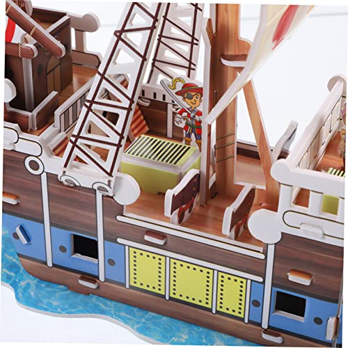 TOYANDONA 2 Juegos Rompecabezas De Pirata Rompecabezas De Modelos De Veleros Rompecabezas De Barcos Piratas Kit De Construcción De Barcos Modelo De Acertijos 3D Caja De Música Papel