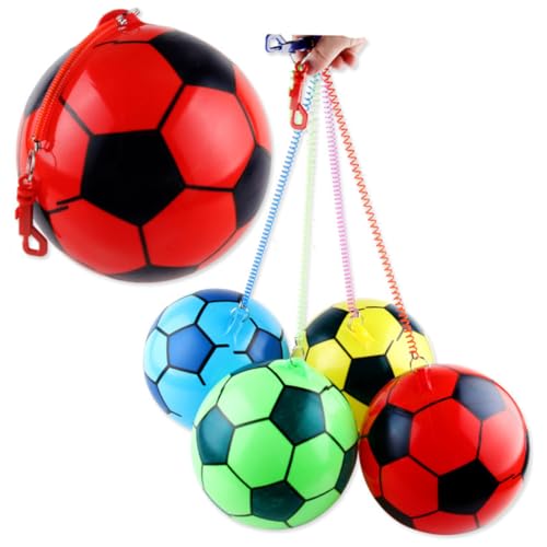 TOYANDONA 2 Uds Pelotas Inflables para Niños Pequeños Practican Fútbol En Solitario Entrenador De Balón De Fútbol Atado Ayudas De Entrenamiento De Fútbol Lanzar Entrenador De Fútbol Playa