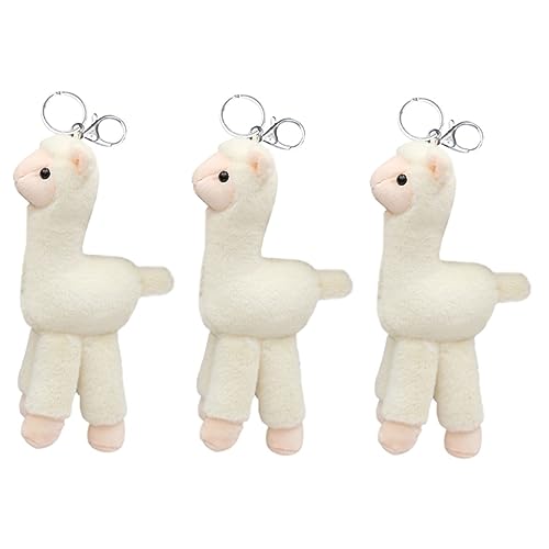 TOYANDONA 3 Piezas Llavero Animales De Peluche a Granel Lindo Colgante De Peluche Colgante De Alpaca Lindo Carrete De Placa Peluche De Perder Aleación De Zinc Relleno Bolsa De Mano