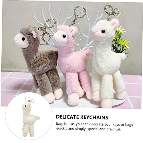 TOYANDONA 3 Piezas Llavero Animales De Peluche a Granel Lindo Colgante De Peluche Colgante De Alpaca Lindo Carrete De Placa Peluche De Perder Aleación De Zinc Relleno Bolsa De Mano