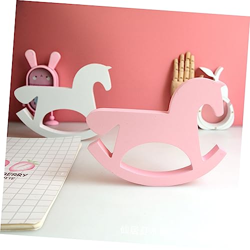 Toyvian Decoraciones De La Habitación De Los Niños Caballo De Troya Blanco De Madera Familiar