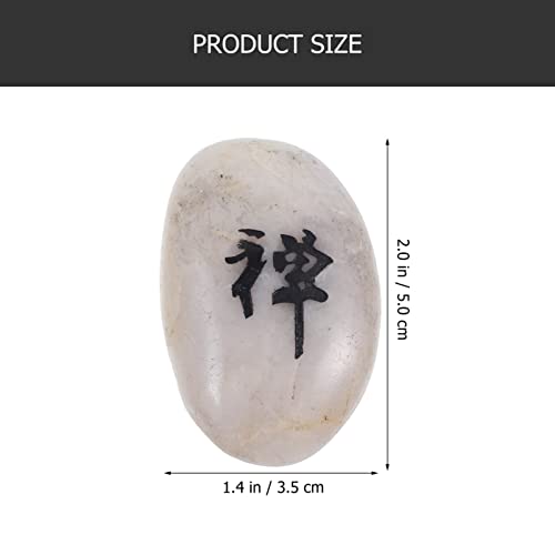 Toyvian Microdecoración Paisajística 2 Uds. Símbolo Kanji Piedras Grabadas Japonés Chan Han Hanja Personajes Feng Shui Zen Piedra Pulida Guijarro De Playa Natural Decoración Feng Shui