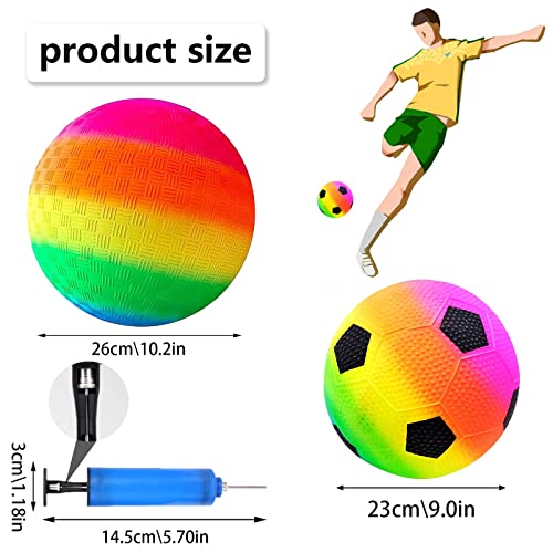 TZQFROCE Pelota arco iris de 2 piezas Pelota arco iris hinchable de PVC Plegable para guardar Pelota de juego para niños Colores brillantes para parque y playa Diversión al aire libre