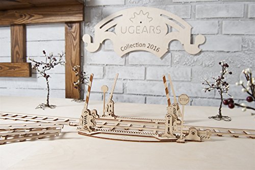 UGEARS Carriles Mecánico 3D Rompecabezas de Madera Kit de Construcción Sin Pegamento para Niños y Adultos