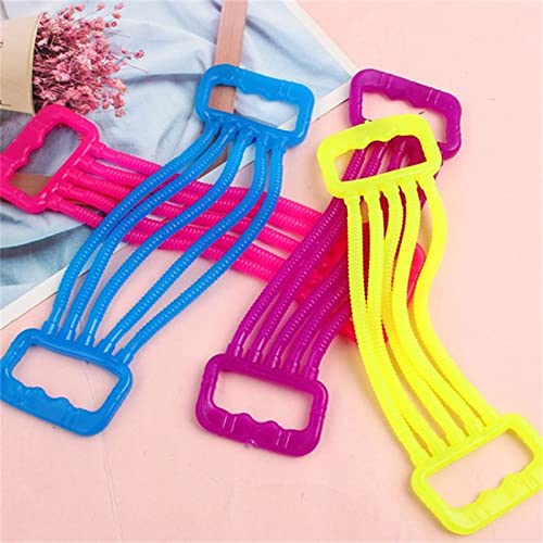 UOWEG 10 unidades TPR Color Pecho Expansión Tension Toy Descompresión Soft Glue Noodle Lalle Entrenamiento Infantil Fuerza del Brazo Arco Iris Bolsos (Camuflaje, Talla única)