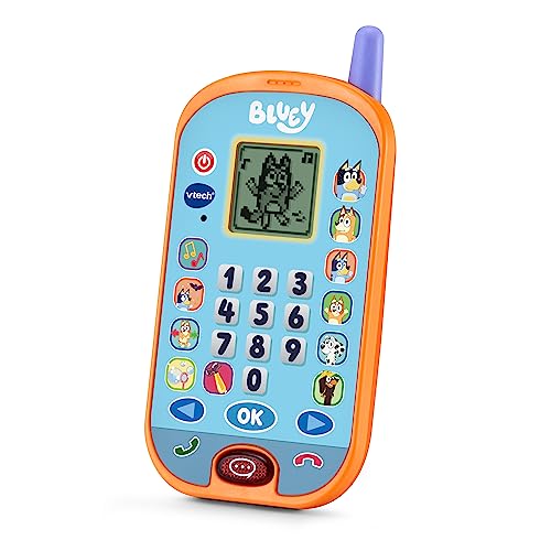 VTech - Teléfono de Actividades de Bluey, Smartphone Educativo, Aprende números, cálculo, lógica y memorización, Juguete para niños +3 años, Versión ESP (80-554622)