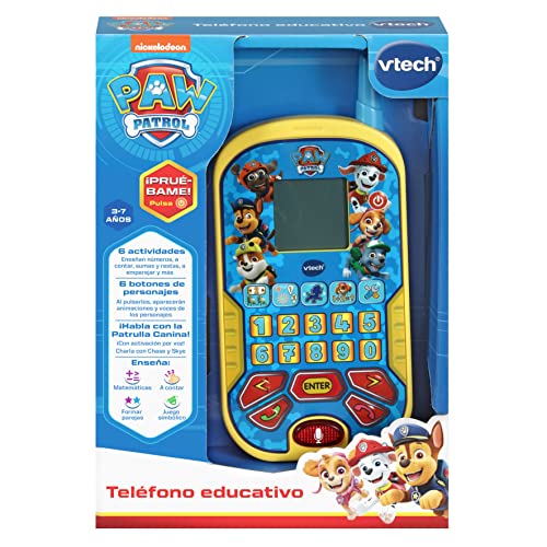 VTech - Teléfono educativo de la Patrulla Canina, Smartphone interactivo educativo para niños +3 años, Versión ESP