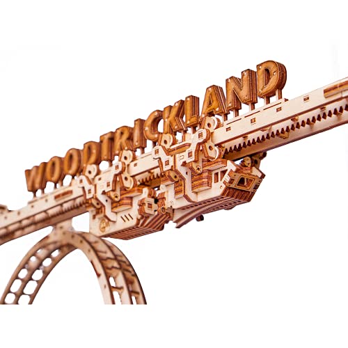 Wood Trick Roller Coaster 3D Wooden Puzzles for Adults and Kids to Build - Remote Control - 38 x 16.5 in - Dinosaurs Theme - Mechanical Wooden Model Kits for Adults and Kids - Electric Driven