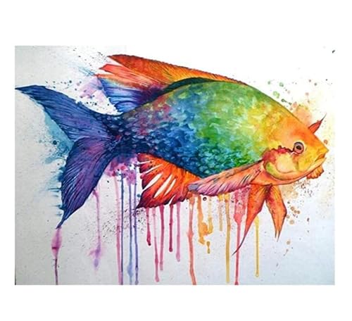 XCLTLSM Kit de pintura al óleo sin marco por números para adultos y niños, animales lindos, mar, peces, principiantes a avanzados, divertidos proyectos de arte y manualidades para adultos, 40 x 50 cm