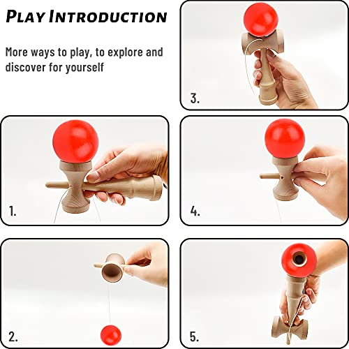 XiXiRan Kendama, Kendama Rojo, Kendama Profesional, Juguetes Kendama, Juego de Habilidad, Mejorar la Capacidad Cognitiva, los Reflejos, Mejorar el Equilibrio, Regalo de Cumpleaños